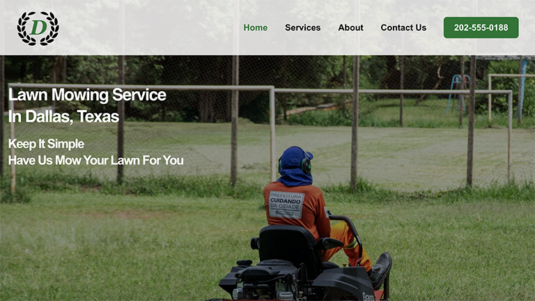 Dallas Texas Lawn Mowing Website Preview