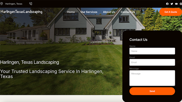 Harlingen, Texas Landscaping Website Template Preview